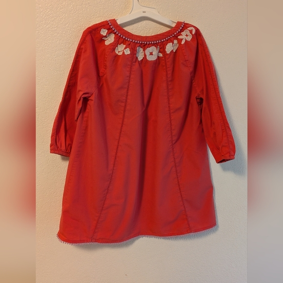 Boden Coral Tunic Top with White Embroidery - Picture 2 of 4